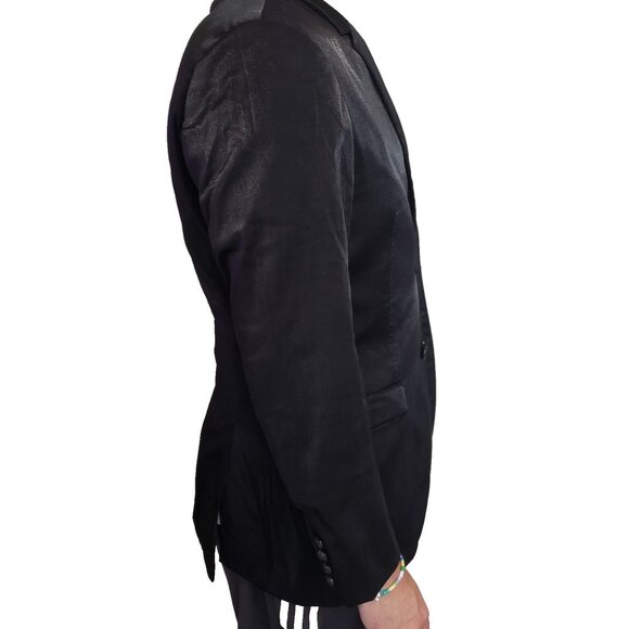 Tiger of Sweden Men Blazer 52 Button Blue Iridescent Single Breasted Jacket - Picture 4 of 11